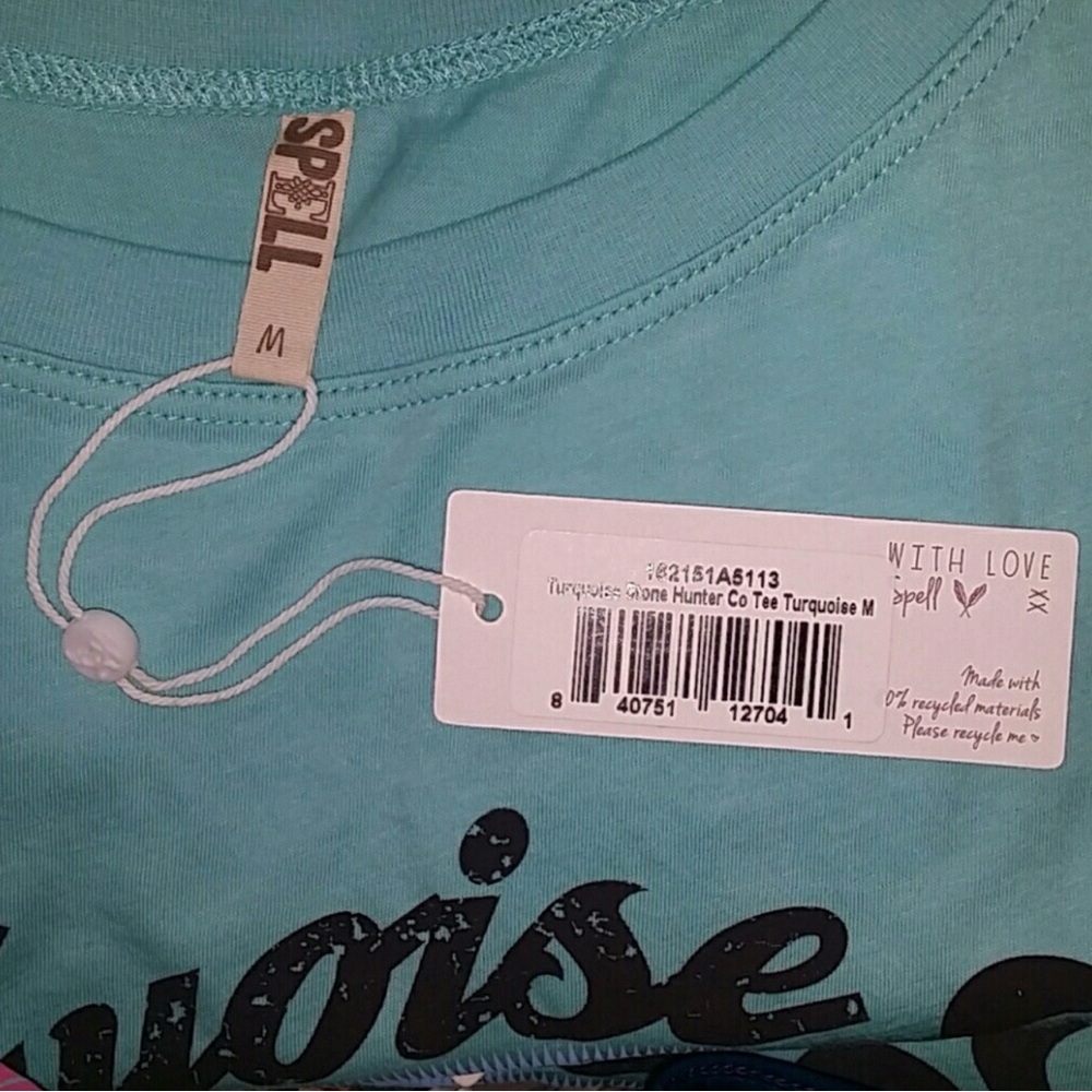 Vintage HTF NWT Spell Turquoise Stone Hunter Tee - Picture 4 of 6